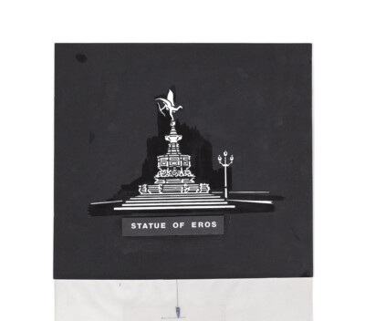 Whitefriars | Statue des Eros | Original Skizze & Lithographische Drucke | 60er Jahre