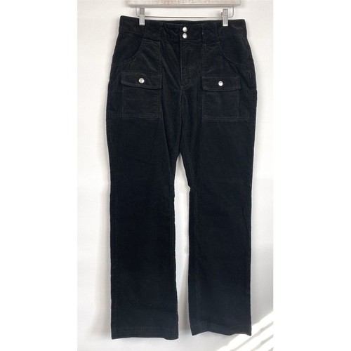 BDG Urban Outfitters Lucille Corduroy Cargo Straight Pants Y2K Grunge Black - 10 - Picture 2 of 11