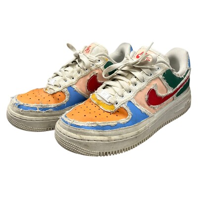 Nike Air Force 1 LX Tear Away White Roter Swoosh Sneaker Gr. 36,5 Bunt 2020 Wmns
