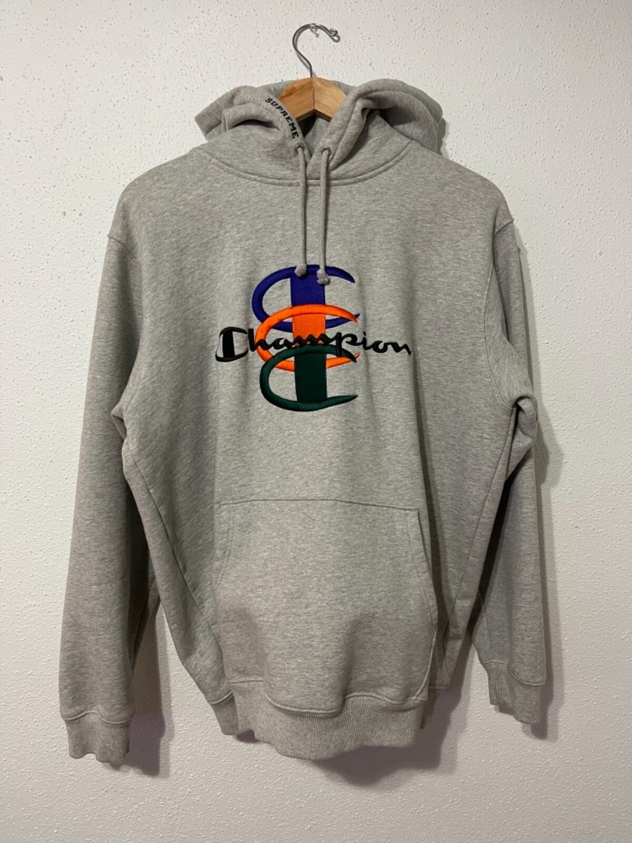 Supreme Champion Stacked C Hooded Sweatshirt Heather Grey Supreme Champion Stacked C Hooded Sweatshirt Heather Grey