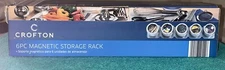 Crofton 6 pc Magnetic Storage Rack Stainless NEW IN BOX. 5 Jars 1 Magnetic Strip
