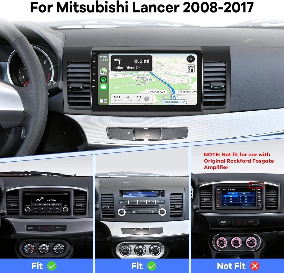 Apple Carplay For Mitsubishi Lancer 2008-2017 Android Car Stereo Radio GPS Navi - Image 3 of 4