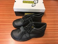 Sitesafe Black Safety Work Boots Steel Toe Cap Size UK 7 NEW