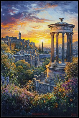 Sunrise at Calton Hill - Chart Counted Cross Stitch Patterns Needlework DIY DMC