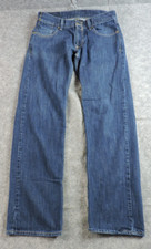 Levis 514 Slim Straight Mens 34x34 Washout Denim Blue Jeans