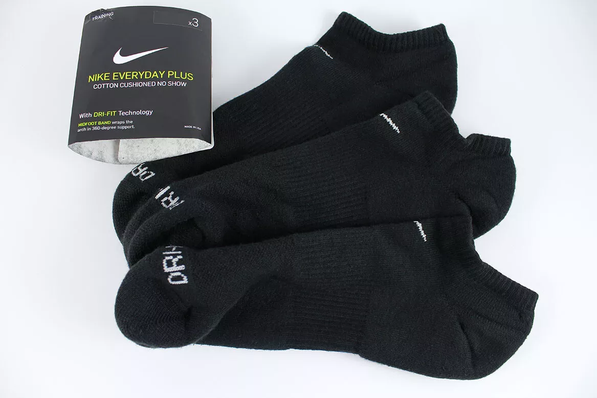 Nike Dri-Fit Everyday Plus Cushioned Training Socks 1,2,3 or 6 Pair White  /Black