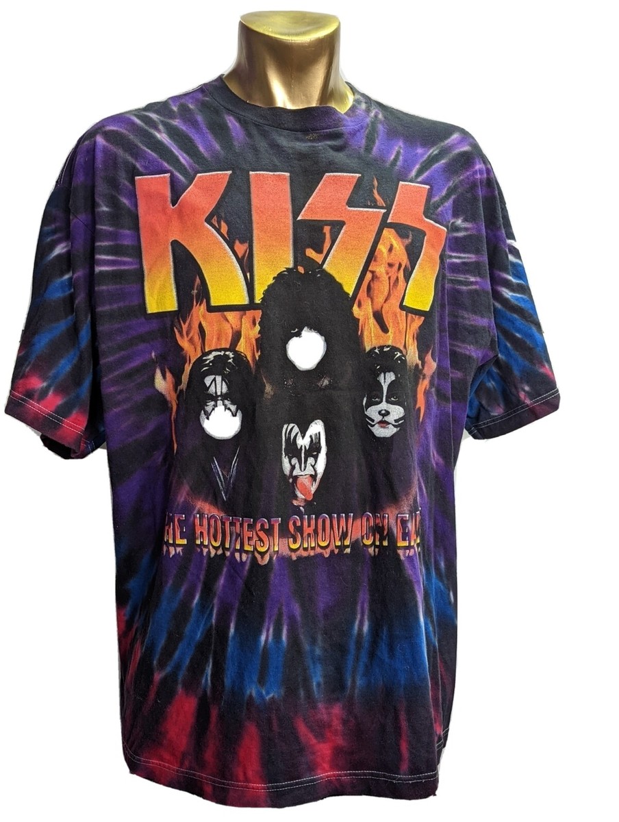 Vintage 1992 Kiss Shirt XL Hanes Concert Tour All Over Print