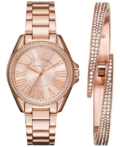 NUOVO Michael Kors Orologio e Bracciale Donna Acciaio Inox Box Set 39mm MK3569 Nuovo con etichette