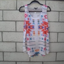 NEW Signature Studio Top Women's XL Aztec Sun Multi Color-Soft Sleeveless