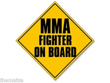 5" MMA FIGHTER ON BOARD HELMET CAR TOOLBOX BUMPER DECAL STICKER MADE IN USA