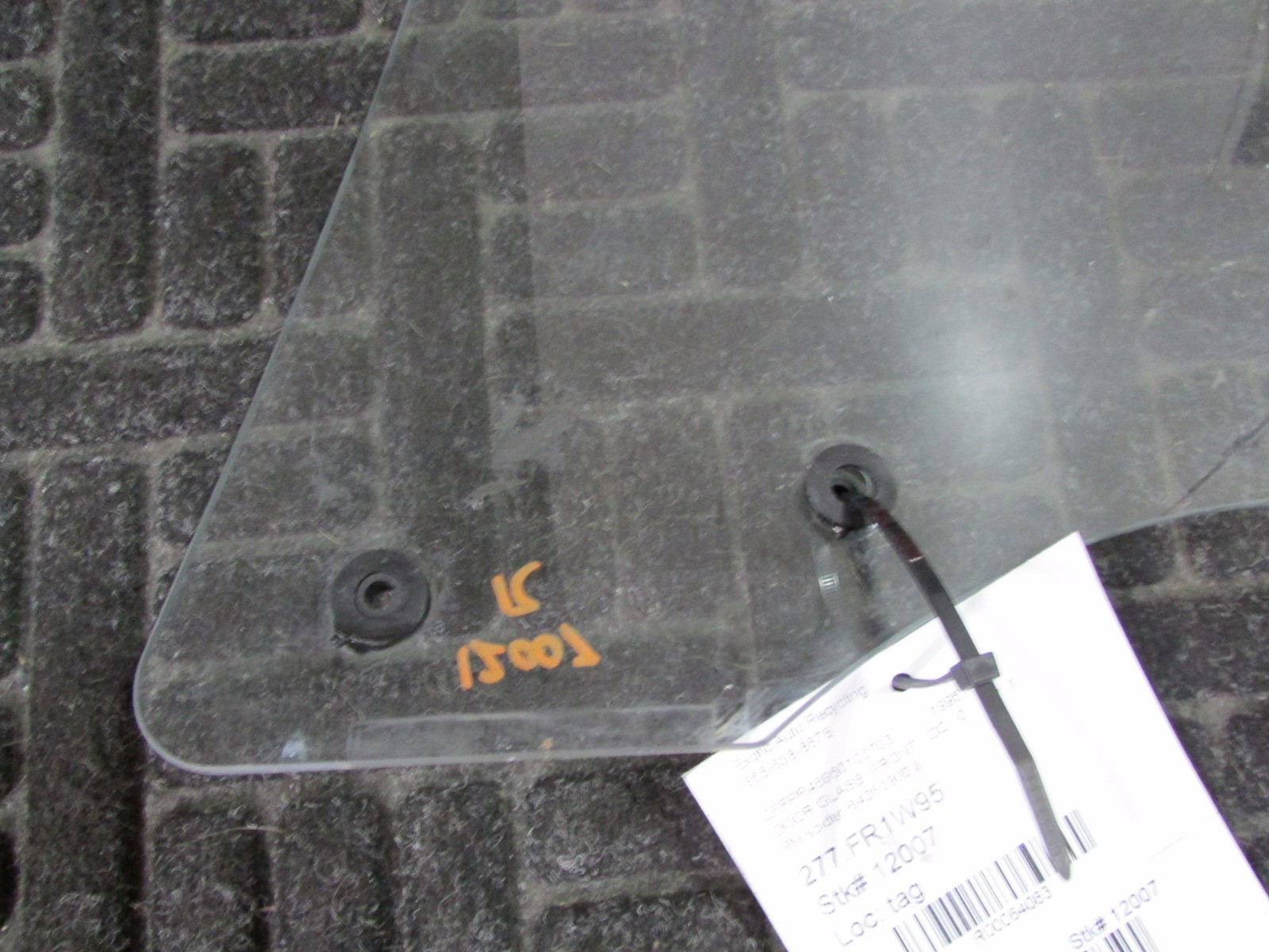 Ferrari 348, F355, Spider, RH Right Front Door Glass, Used, P/N 64250900
