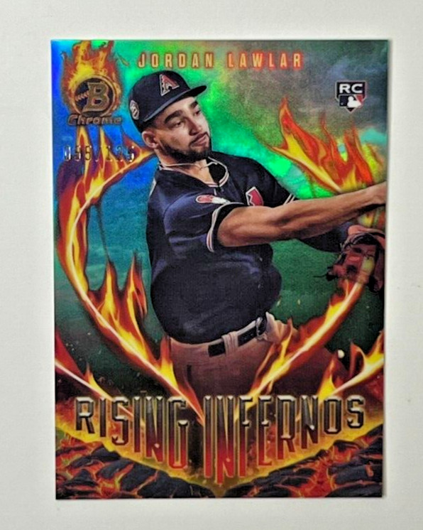 2024 Bowman Chrome Rising Infernos JORDAN LAWLAR RC Aqua Refractor 55/125 #RI-3