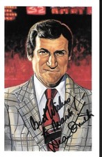 DEAN SMITH SIGNED HOF POSTCARD  RON LEWIS ART TO MARK ELECTED 1982  COACH COA
