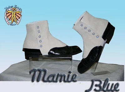 VINTAGE SPIRIT PARIS GUETRES COURTES VINTAGE HOMME RETRO CHIC GATSBY DANDY GAITERS SHOES WHITE IVORY