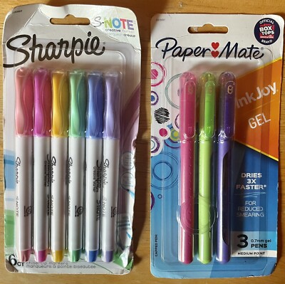 Sharpie S-Note Duo (6-Pack) Dual Ended Markers & Paper Mate Gel Pens (3-Pack)