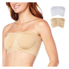 Rhonda Shear 2-pack Seamless Underwire Bandeau Bra 793-358,Size M