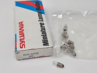 Box of 10 Sylvania 399 S399 JKL399 GE399 Miniature Midget Screw Lamps Light Bulb