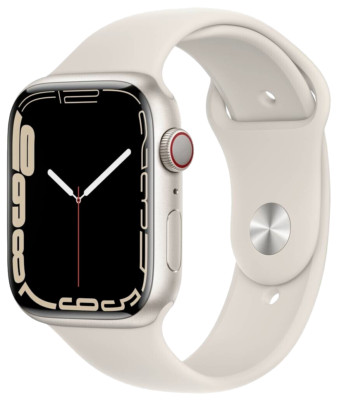 Apple Watch Series 7; Silver Stainless Steel Case Starlight; 45 MM,A2478 MKJV3FD