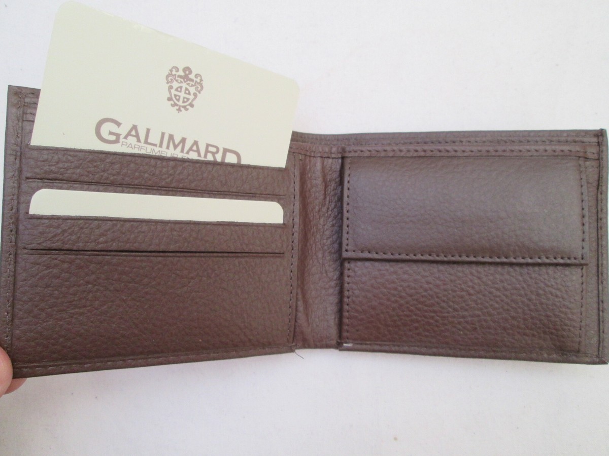 Portefeuille Homme Galimard En Cuir Brun Foncé - Neuf Avec Défauts