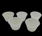 Set Of 5 Vtg Dynaware Pyr-O-Rey Custard Storage Cup White Milk Glass Ramekins