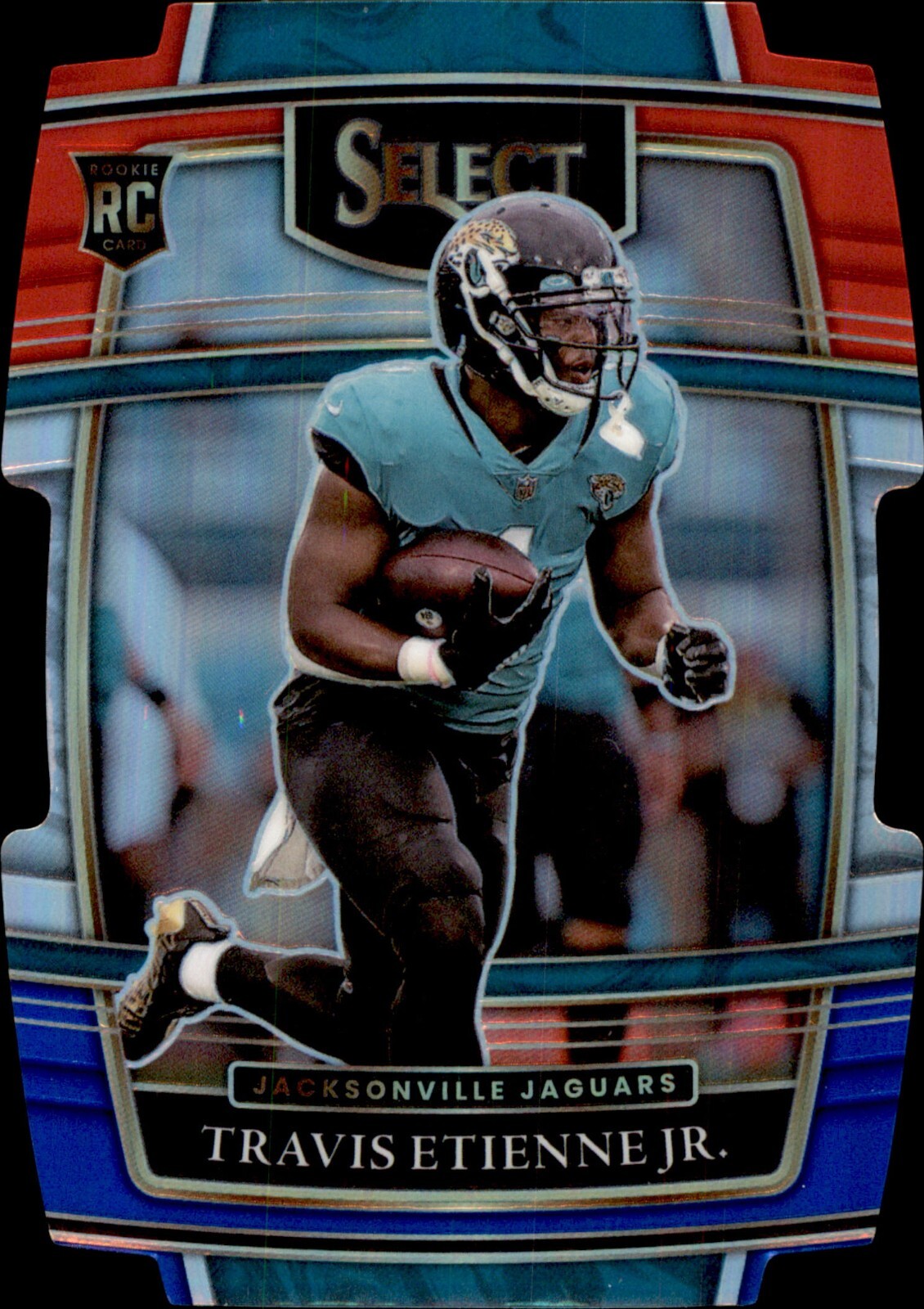 2021 Panini Select - Concourse Travis Etienne #54 Red & Blue Prizm Die-Cut (RC)