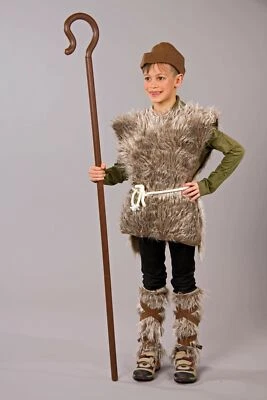 PANELIZE® Schäfer Hirte Kinderkostüm mit Hirtenstab Krippenspiel