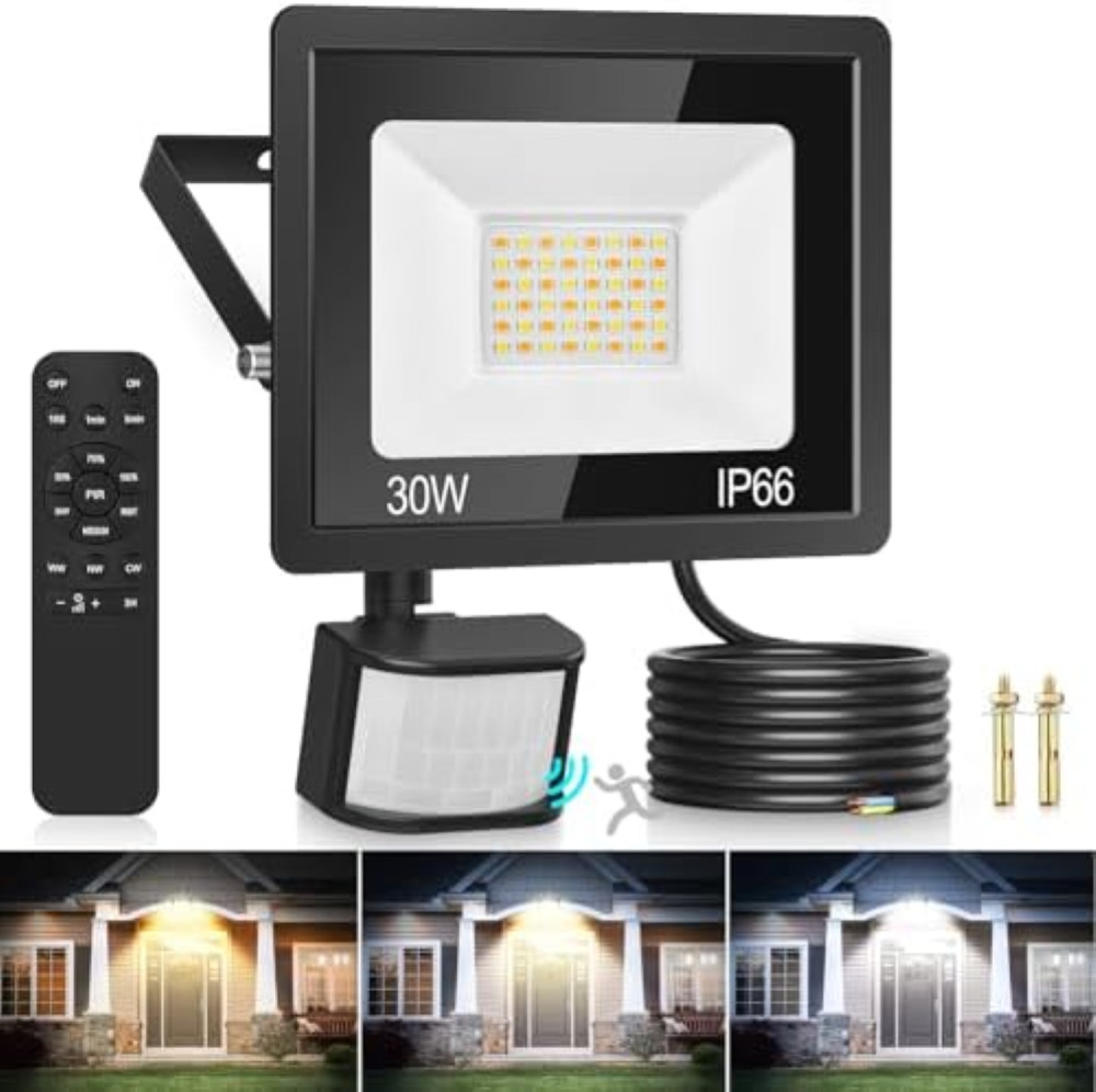 Faro LED 50W Sensore Movimento 3000-6500K - Sicurezza Casa IP65