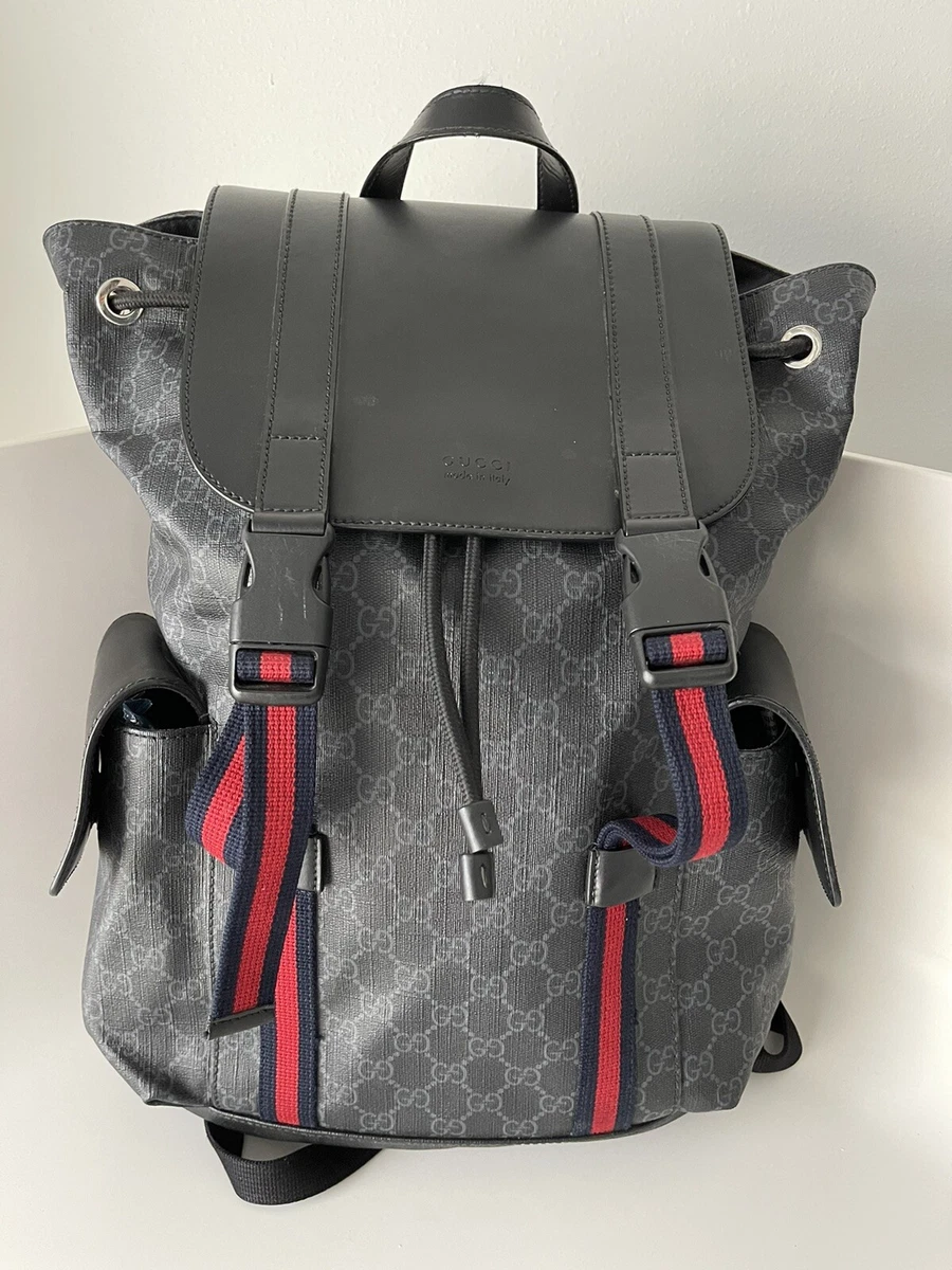 Gucci GG Black Supreme Backpack 495563 Men's Backup