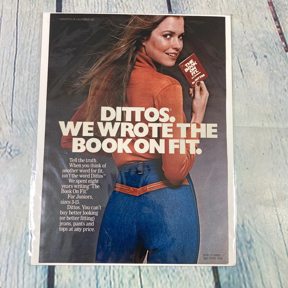 Vintage 1979 Dittos Women s Jeans Genuine Magazine Advertisement