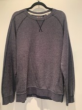 BARBOUR Mens Sz XL Hthr Blue Birdseed Fleece Raglan Sleeve Crewneck Sweatshirt