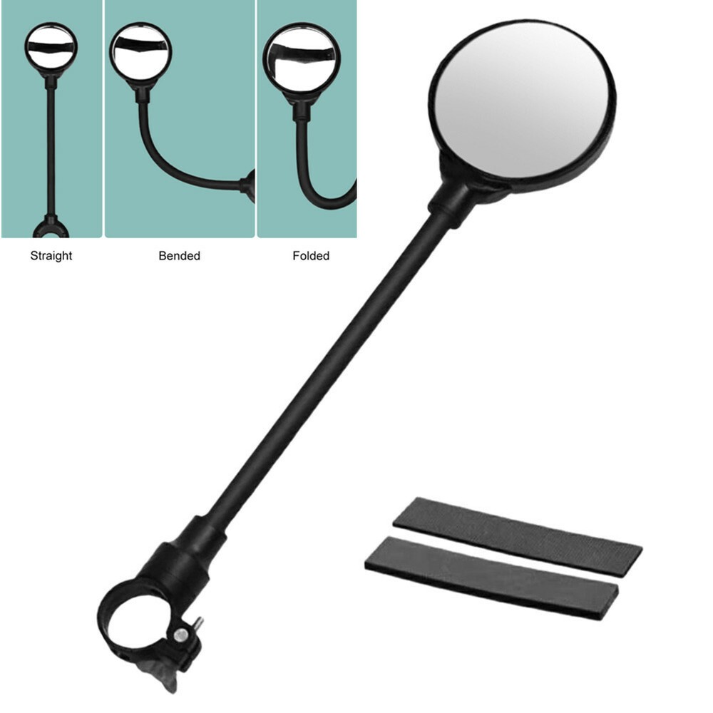 Flexible Bike Rear View Mirror MTB Road Bicycle Handlebar Rearview Convex Mirror