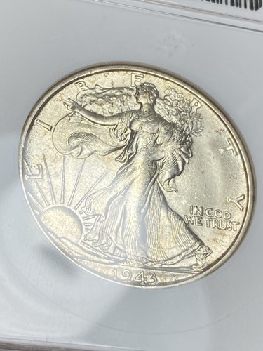 1943-S Walking Liberty Half ANACs Soapbox Vintage Old Holder MS64 Well Struck - Picture 5 of 8