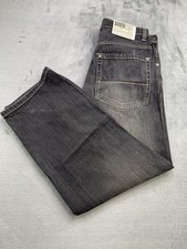 Southpole Y2K Grail Brown Tab Black Wide Leg Baggy Loose Jeans Size 34x31