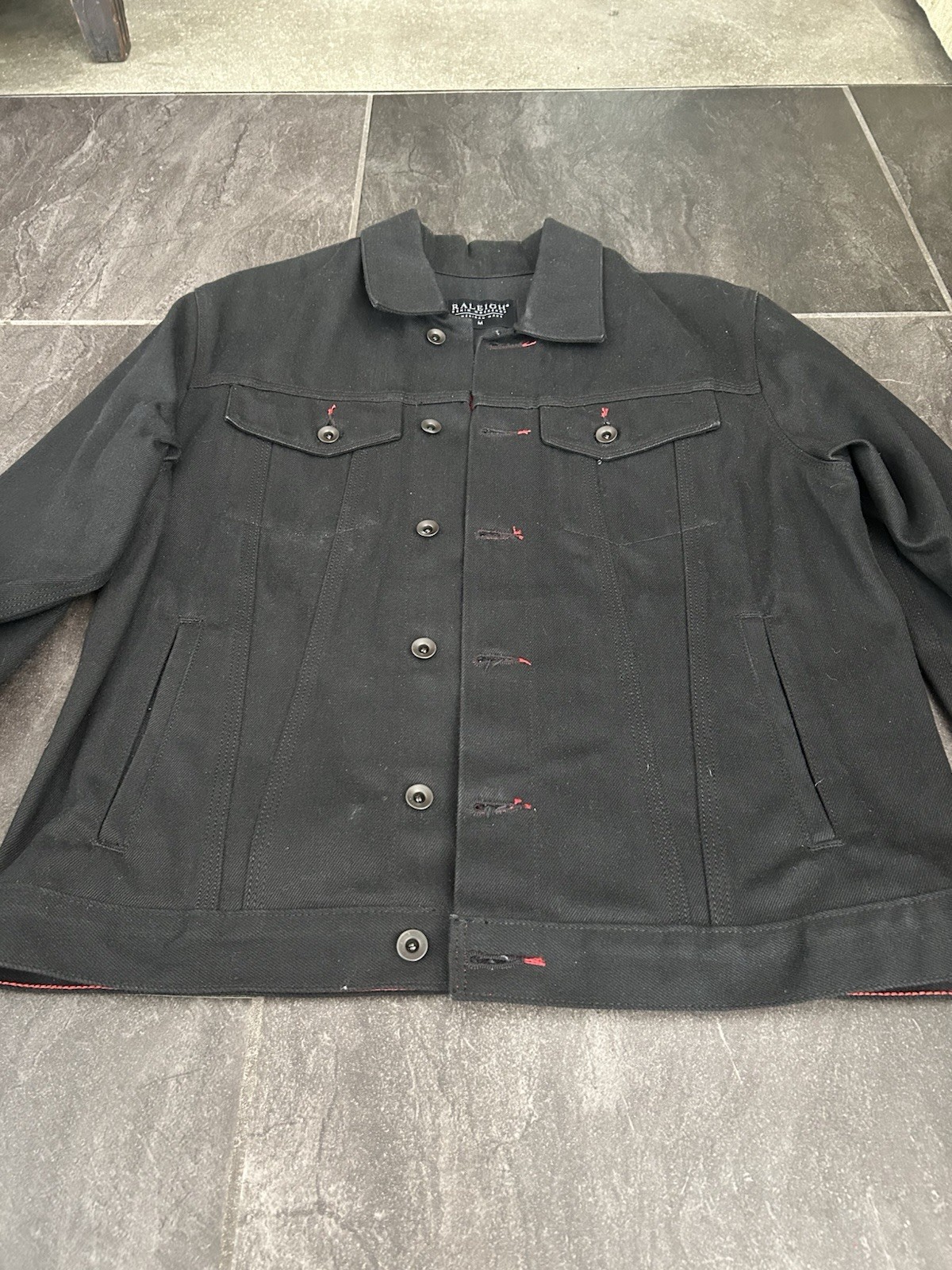 Raleigh Denim Workshop Men’s Jacket Size Medium Black With Red Accents  - second product detail image