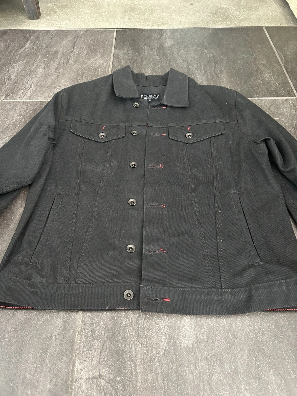 Raleigh Denim Workshop Men’s Jacket Size Medium Black With Red Accents  - product detail image 2