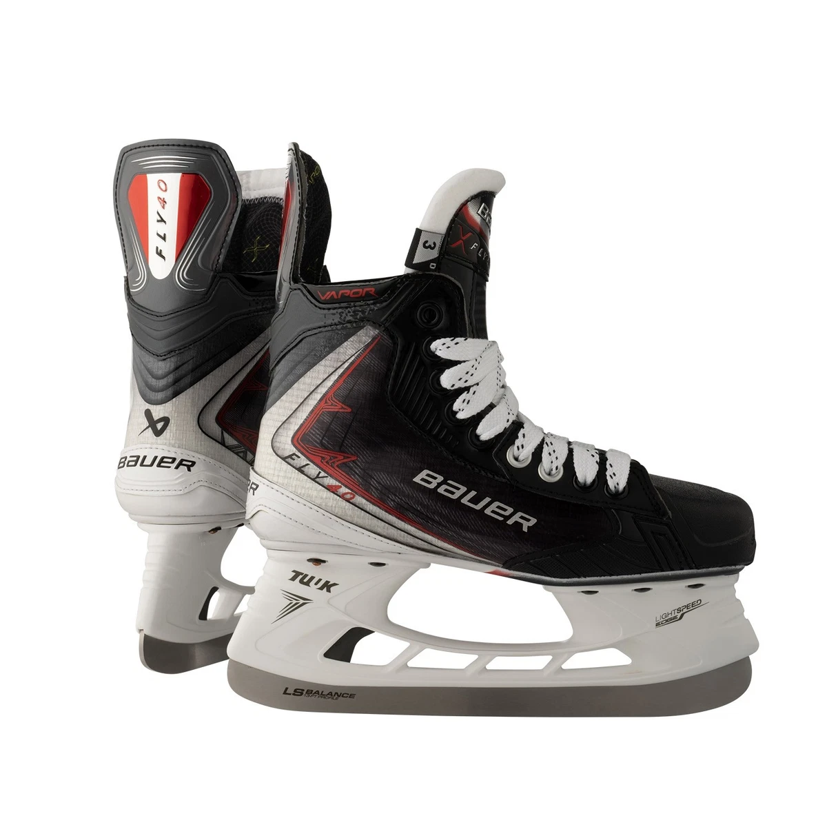 Patins à Glace Vintage BAUER En Cuir - Taille UK 10 - Avec Protège-lames - Pour Hockey Sur Glace