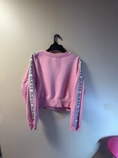 GUESS Pink Cropped Sweatshirt Women's Size M Long Sleeve