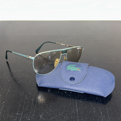 LEB PA1 VINTAGE BRILLE PAAR LACOSTE PILOT 80-90 GRÜN GOLD ETUI 191 L 551
