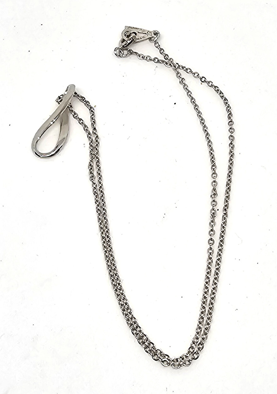 Solid Sterling Silver Abstract Infinity Pendant &… - image 2