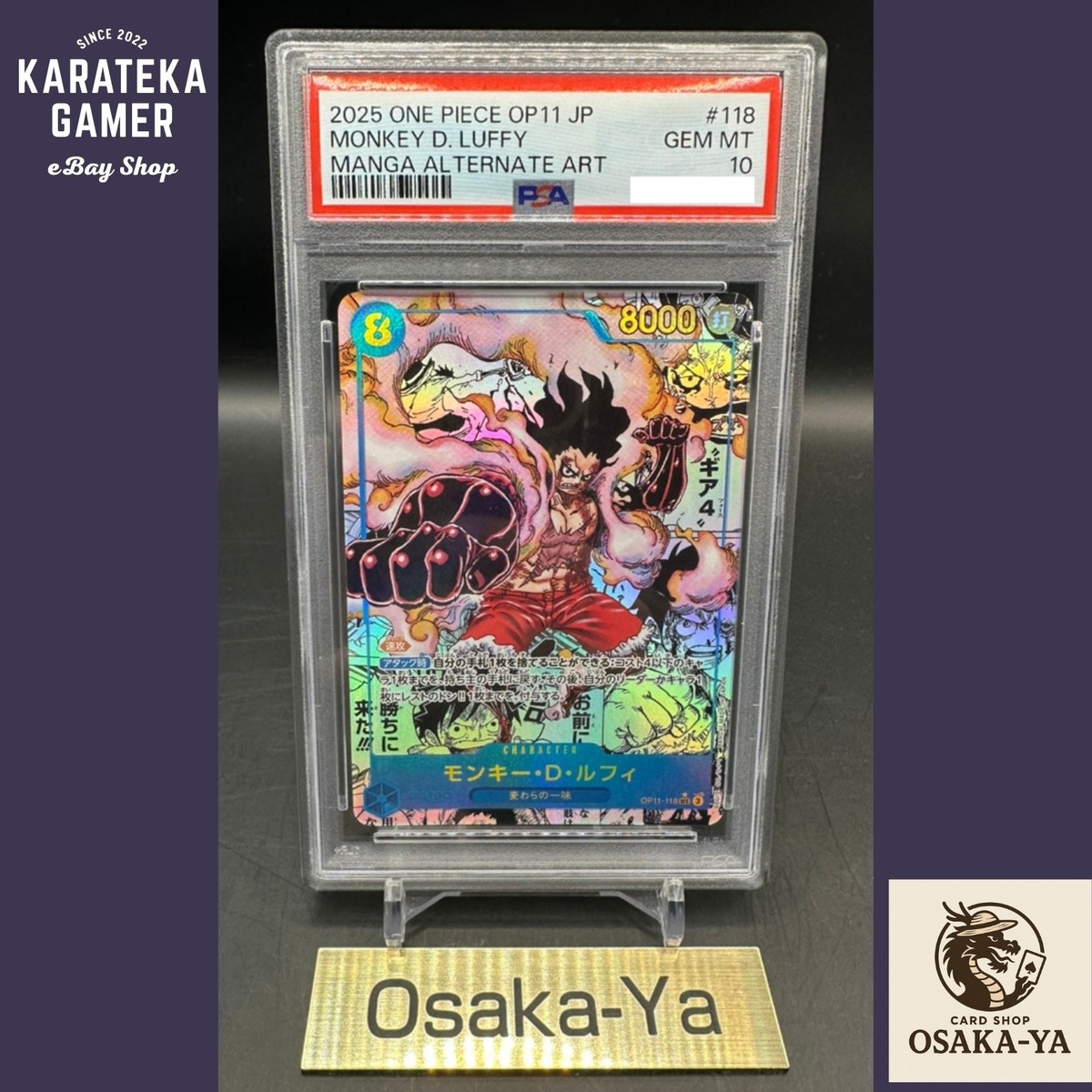 PSA 10 Luffy SEC OP11-118 Manga Alt Art Comic Parallel Fist ONE
