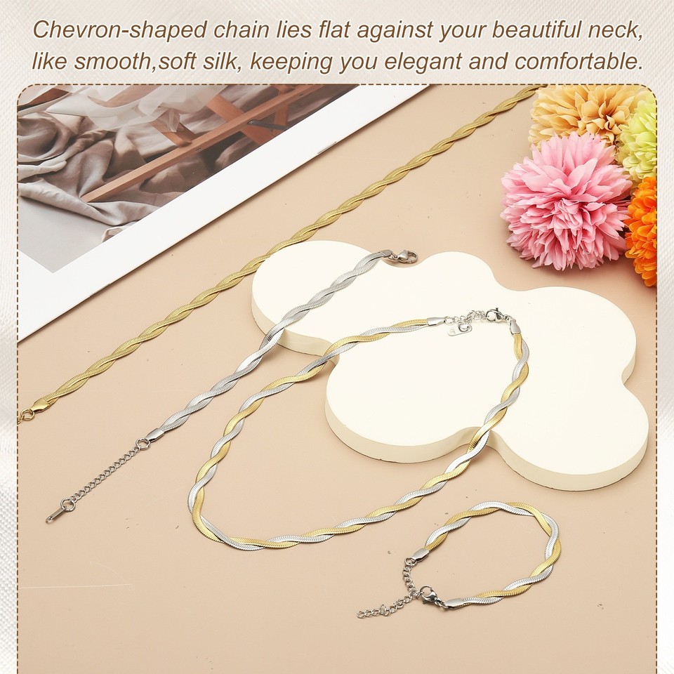 Snake Evolution Chain 1set Snake Chain Necklace, 16