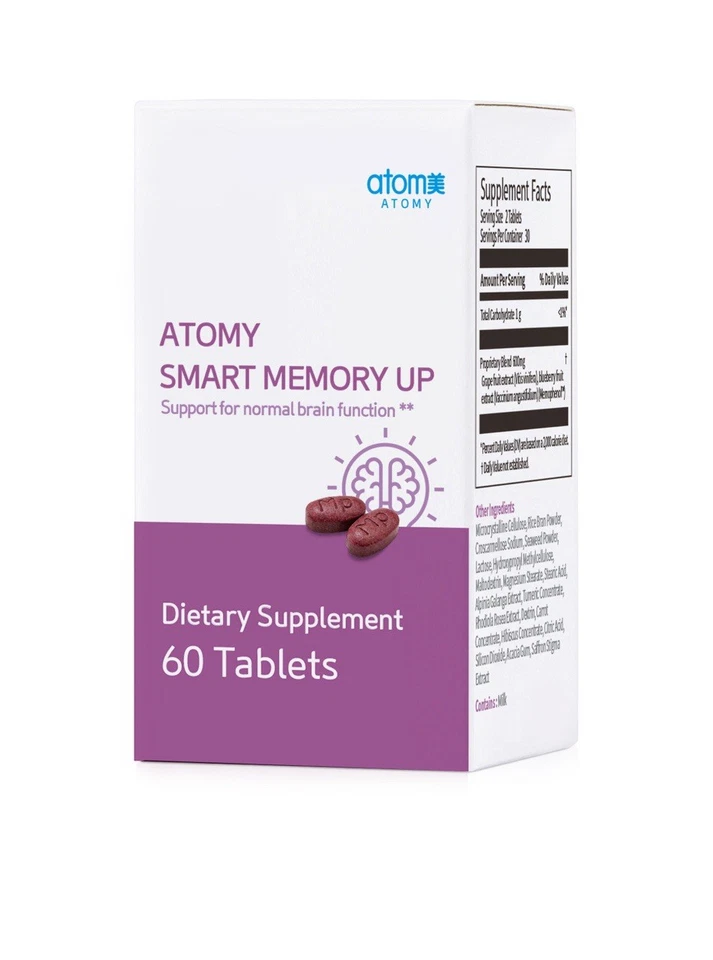 Atomy Smart Memory Up Uva Arándano Planta Derivado Suplemento 60 Tabs NUEVO Foto 3 de 4