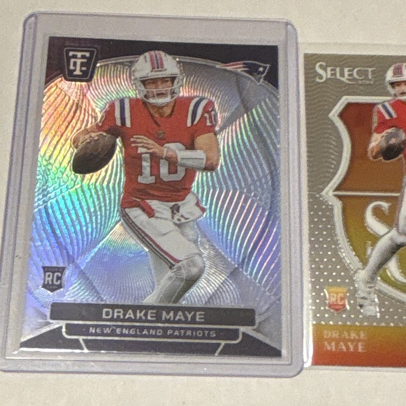 Panini 2024 Drake Maye New England Patriots Rookie 3-Card Lot Select/Certified