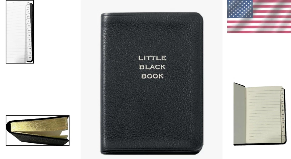 Little Black Book, Pocket-sized Leather Address Book, 3"x5" - Image 2 of 4