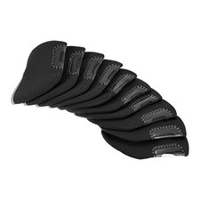 Golf Club Iron Head Covers, Visible Window Waterproof Protection Sleeve Black