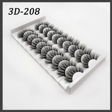 10 Pairs False Eyelashes Natural 3D Wispy Cro...