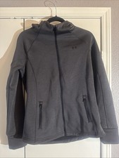 Under Armour Women S ColdGear Storm Full Zip Hooded Jacket Gray Loose Fit Small
