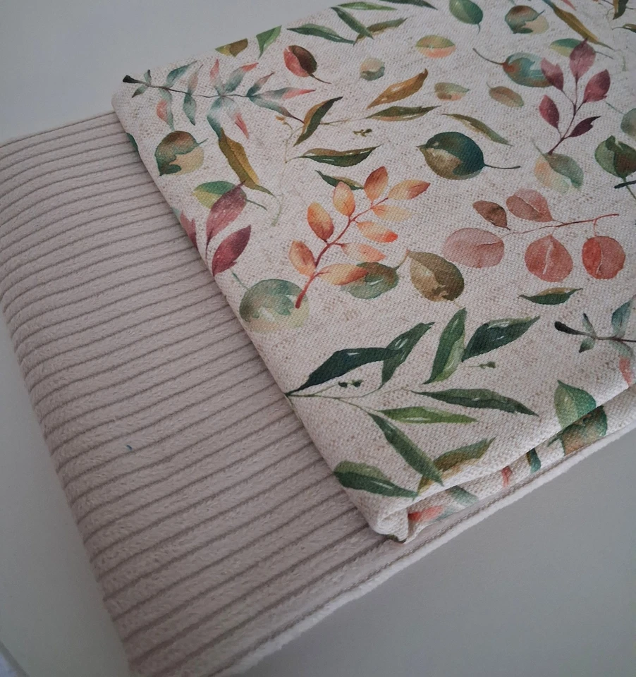 Oeko-Tex Stoffpaket 2 x 50 x 140/150 cm Canvas + Breitcord hellsand - Bild 2 von 2