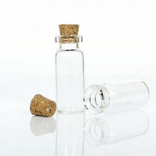 4Pcs 10ML Clear Mini Small Cork Stopper Glass Vial X3D4 S7D0 Jars Bottle Z9B9