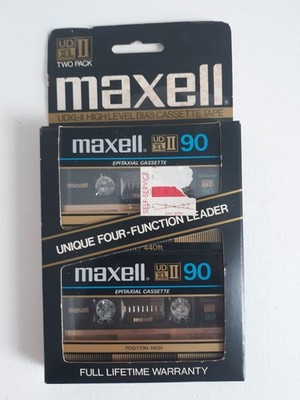 Vintage 2 Pack Maxell UD XL II 90 Cassette Tapes High Bias High Fidelity Sealed 
